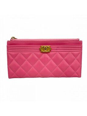 Chanel Wallet Lambskin Pink Gold